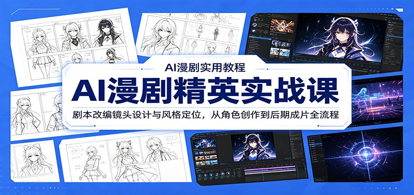 AI漫剧精英实战课：剧本改编镜头设计与风格定位，从角色创作到后期成片全流程-小目标云网创