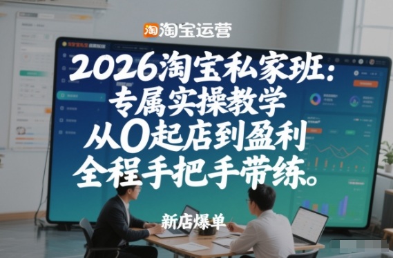 2026淘宝私家班：专属实操教学，从0起店到盈利，全程手把手带练(更新26年3月)-小目标云网创