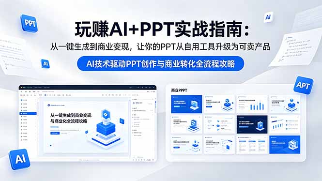 玩赚AI+PPT实战指南-更新5月13：从一键生成到商业变现，让你的PPT从自用工具升级为可卖产品-沐沐云网创