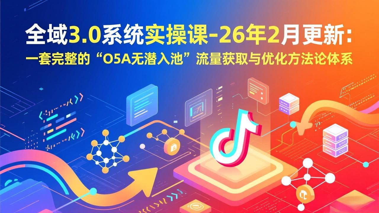全域3.0系统实操课-26年2月更新：一套完整的“O5A无潜入池”流量获取与优化方法论体系-小目标云网创