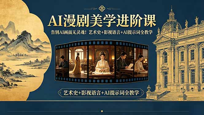 告别AI画面无灵魂!AI漫剧美学进阶课-更新,艺术史+影视语言+AI提示词全教学-opc资源站