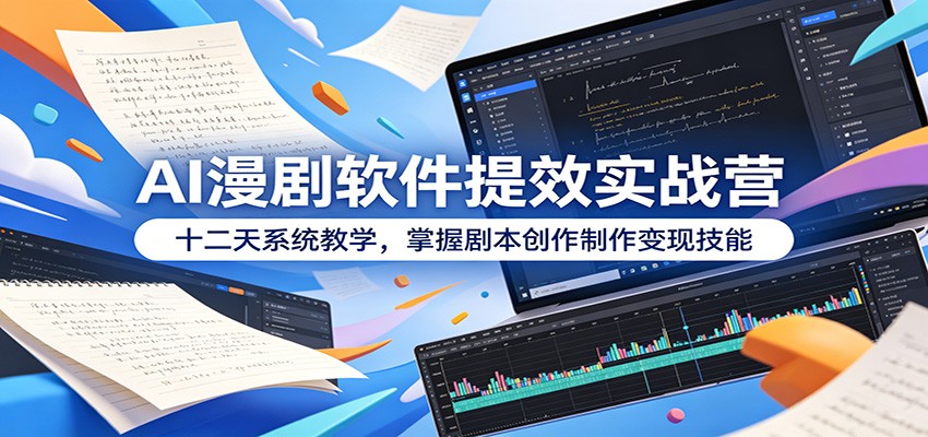 AI漫剧软件提效实战营:十二天系统教学,掌握剧本创作制作变现技能-灵感工坊云网创