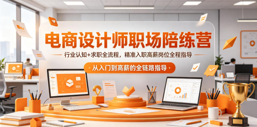 电商设计师职场陪练营，行业认知+求职全流程，精准入职高薪岗位全程指导-沐沐云网创