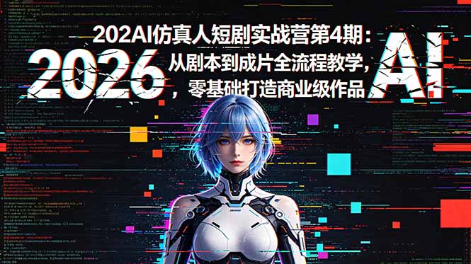 2026AI仿真人短剧实战营第4期：从剧本到成片全流程教学，零基础打造商业级作品-网创商城
