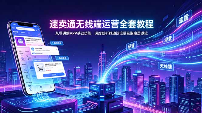 速卖通无线端运营全套教程，从零讲解APP基础功能，深度剖析移动端流量获取底层逻辑-小目标云网创