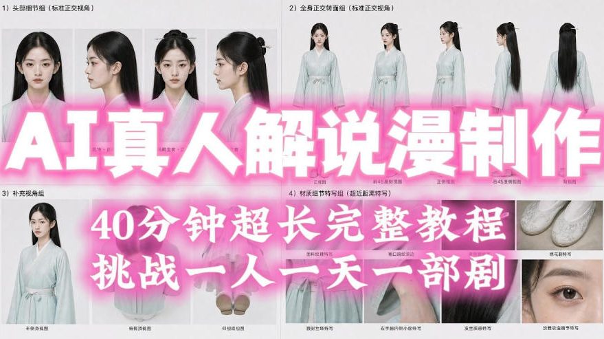 2026年AI真人解说漫剧自动批量化制作教程，40分钟超长完整，自动批量化制作，挑战一人一天一部剧！-小目标云网创