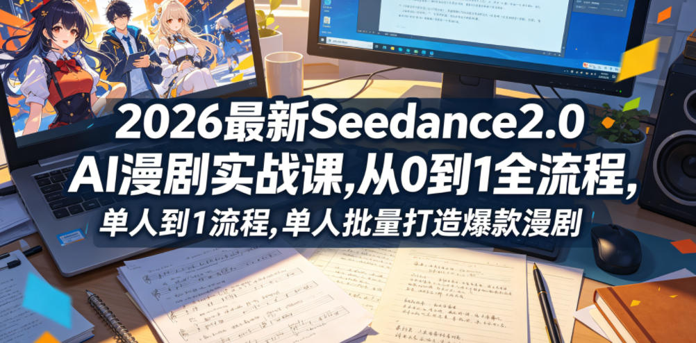 2026最新Seedance2.0 AI漫剧实战课,,从0到1全流程,单人批量打造爆款漫剧-A7徐多钱网创