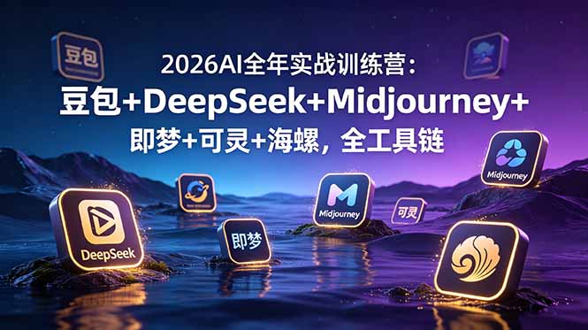 2026AI全年实战训练营：豆包+DeepSeek+Midjourney+即梦+可灵+海螺，全工具链-灵感工坊云网创