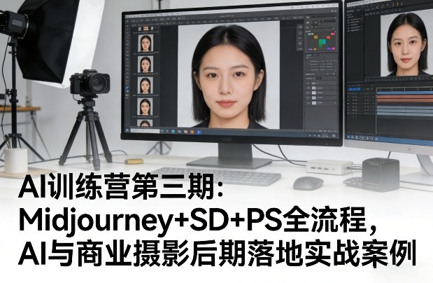 AI训练营第三期:Midjourney+SD+PS全流程,AI与商业摄影后期落地实战案例-夏姐拆项目