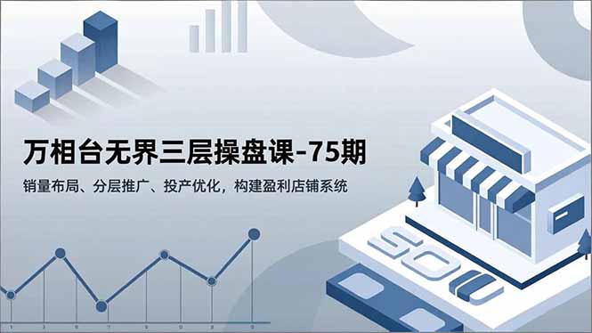 万相台无界三层操盘课-75期，销量布局、分层推广、投产优化，构建盈利店铺系统-云网创