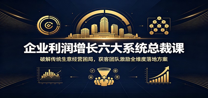 企业利润增长六大系统总裁课：破解传统生意经营困局，获客团队激励全维度落地方案-小目标云网创