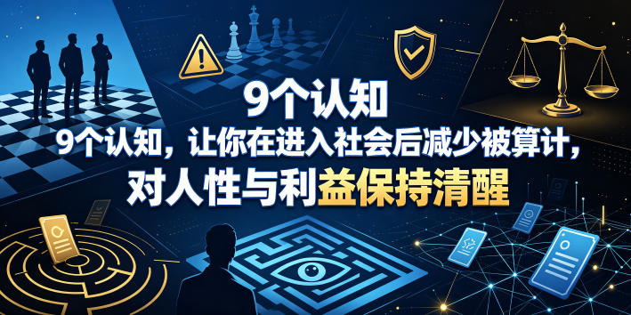 付费文章：9个认知，让你在进入社会后减少被算计，对人性与利益保持清醒-聚星云网创
