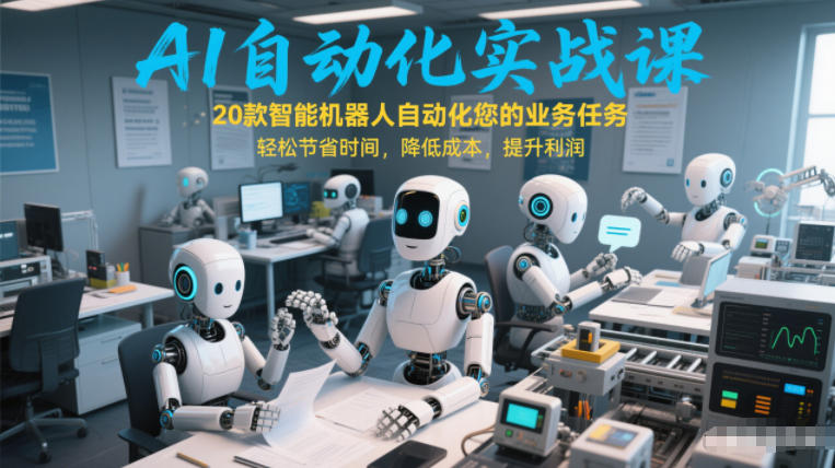 AI自动化实战课：20款智能机器人自动化您的业务任务，轻松节省时间，降低成本，提升利润-小目标云网创