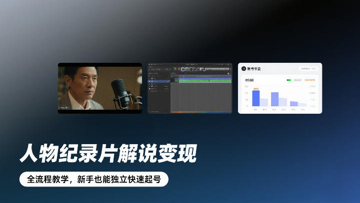 人物纪录片解说变现，全流程教学，新手也能独立快速起号-小目标云网创
