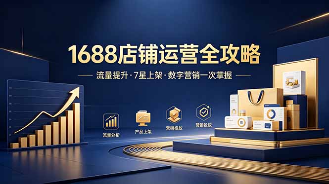 1688店铺没流量?产品上架不到7星?数字营销不会投?全套运营技能一次学(更新6月-极速搞钱云网创