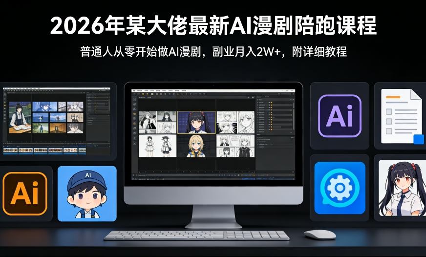 26年某大佬最新Ai漫剧陪跑课程，普通人从零开始做AI漫剧，副业月入2W+-小目标云网创