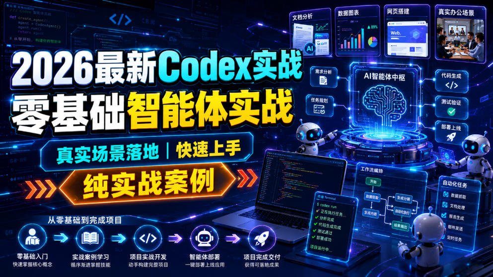 2026最新Codex实战零基础智能体实战，真实场景落地，快速上手，纯实战案例-小目标云网创