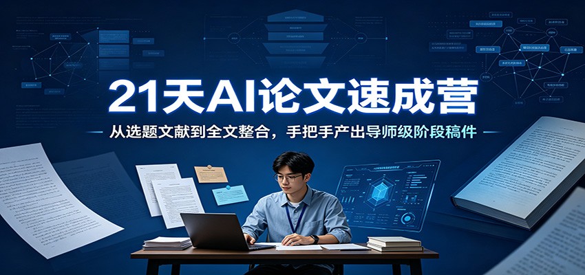 21天AI论文速成营:从选题文献到全文整合,手把手产出导师级阶段稿件-灵感工坊云网创