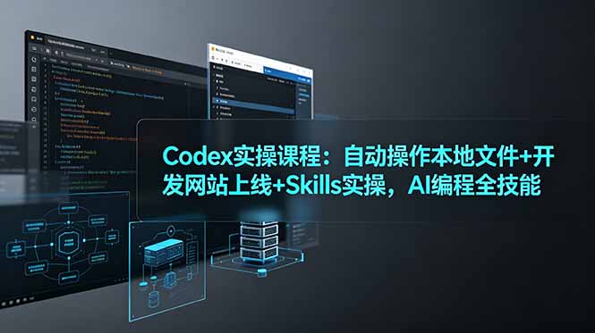 Codex实操课程:自动操作本地文件+开发网站上线+Skills实操,AI编程全技能-一个小目标资源站