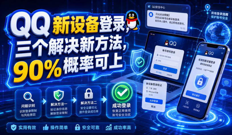 QQ新设备登录,三个解决新方法,90%概率可上-小目标云网创