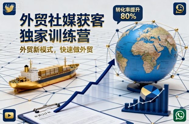 外贸社媒获客独家训练营，外贸新模式，快速做外贸(更新26年07月27日)-极速搞钱云网创
