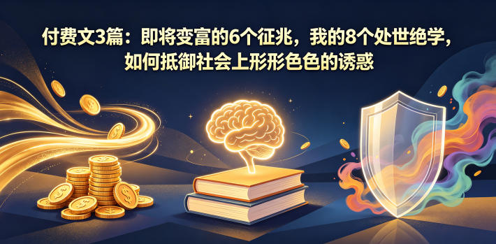 付费文3篇：即将变富的6个征兆，我的8个处世绝学，如何抵御社会上形形色色的诱惑-创富资源库云网创