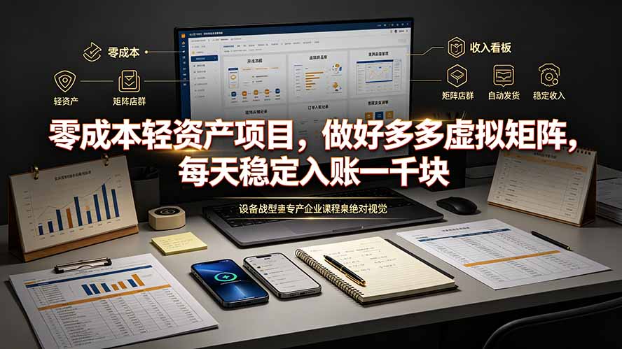 零成本轻资产项目，做好多多虚拟矩阵，每天稳定入账一千块-小目标云网创