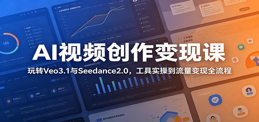 AI视频创作变现课:玩转Veo3.1与Seedance2.0,工具实操到流量变现全流程-opc资源站
