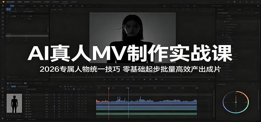 AI真人MV制作实战课：2026专属人物统一技巧，零基础起步批量高效产出成片-创富资源库云网创