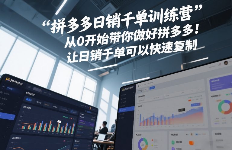 拼多多日销千单训练营，从0开始带你做好拼多多，让日销千单可以快速复制(更新26年5月)-一个小目标资源站