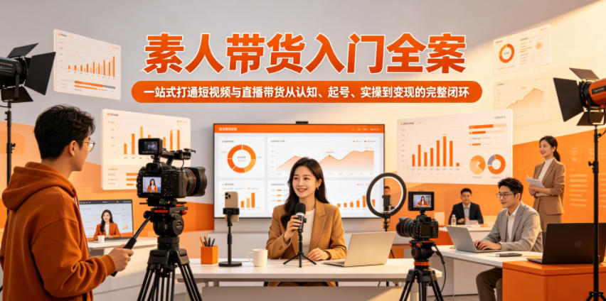 素人带货入门全案，一站式打通短视频与直播带货从认知、起号、实操到变现的完整闭环-网创商城