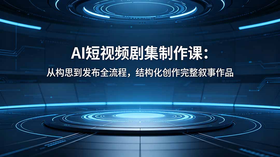 AI短视频剧集制作课：从构思到发布全流程，结构化创作完整叙事作品-沐沐云网创