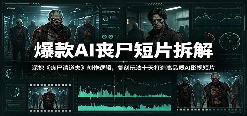 爆款AI丧尸短片拆解：深挖《丧尸清道夫》创作逻辑，复刻玩法快速打造高品质AI影视短片-opc资源站