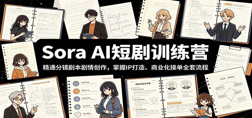 Sora AI短剧训练营：精通分镜剧本剧情创作，掌握IP打造、商业化接单全套流程-小目标云网创