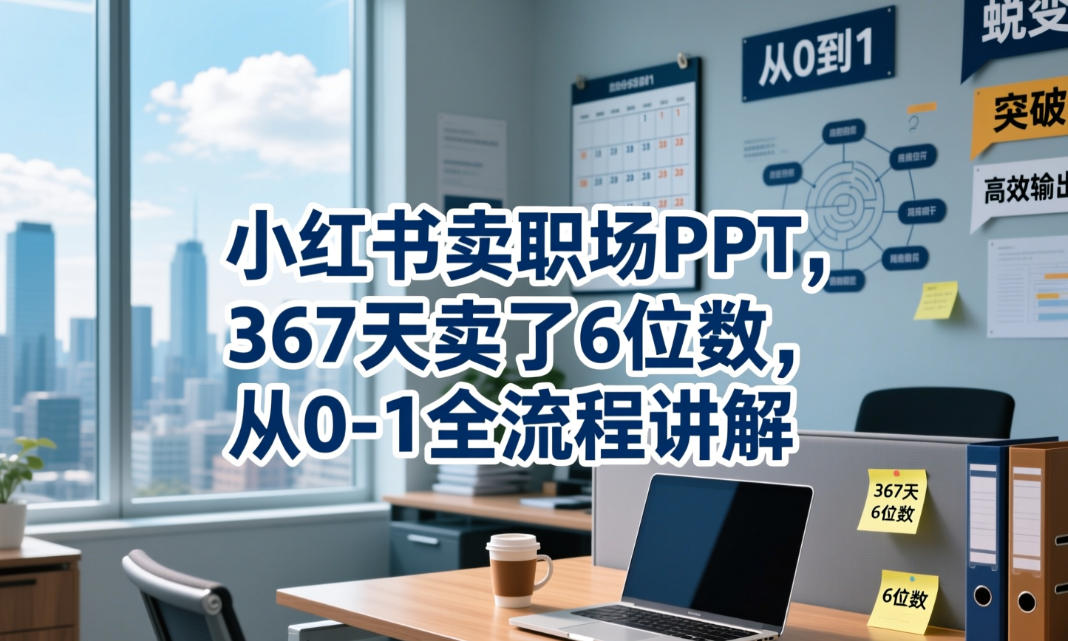 小红书卖职场PPT,367天卖了6位数,从0-1全流程讲解-灵感工坊云网创