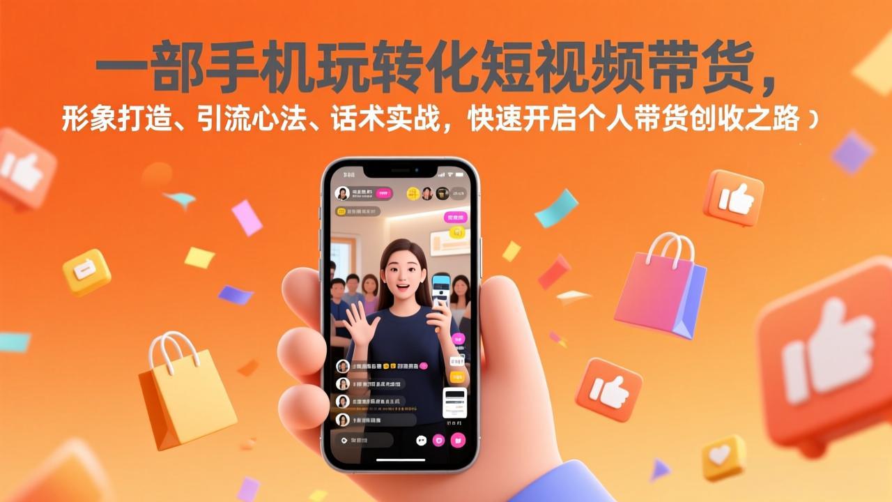 一部手机玩转化短视频带货，形象打造、引流心法、话术实战，快速开启个人带货创收之路-小目标云网创