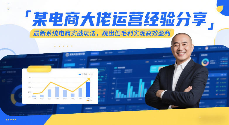 某电商大佬运营经验分享，最新系统电商实战玩法，跳出低毛利实现高效盈利-小目标云网创