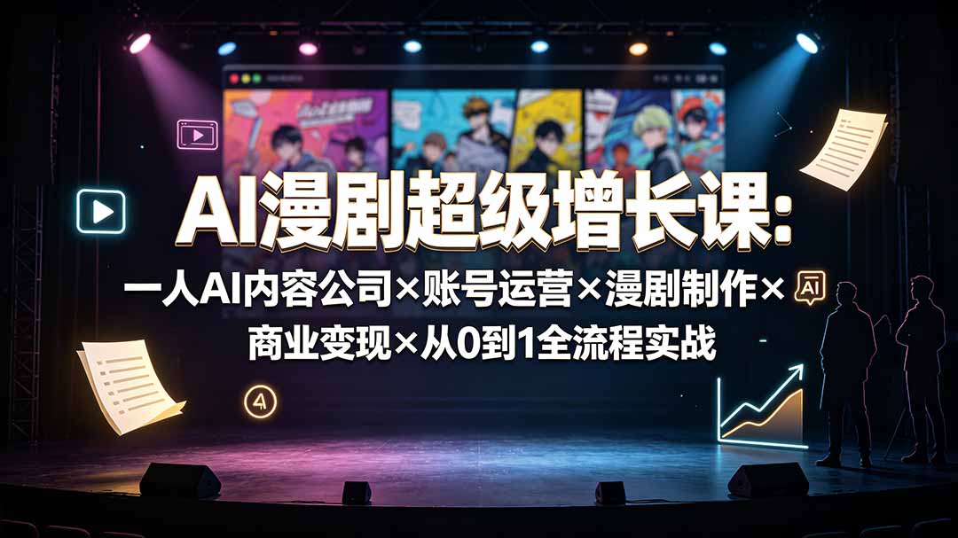 AI漫剧超级增长课:一人AI内容公司×账号运营×漫剧制作×商业变现×从0到1全流程实战-小目标云网创
