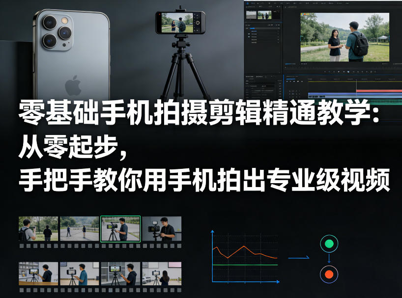 零基础手机拍摄剪辑精通教学：从零起步，手把手教你用手机拍出专业级视频-启微空间