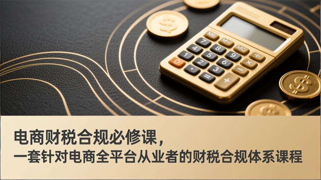 电商财税合规必修课，是一套针对电商全平台从业者的财税合规体系课程-小目标云网创