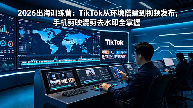 2026出海训练营：TikTok从环境搭建到视频发布，手机剪映混剪去水印全掌握-小目标云网创