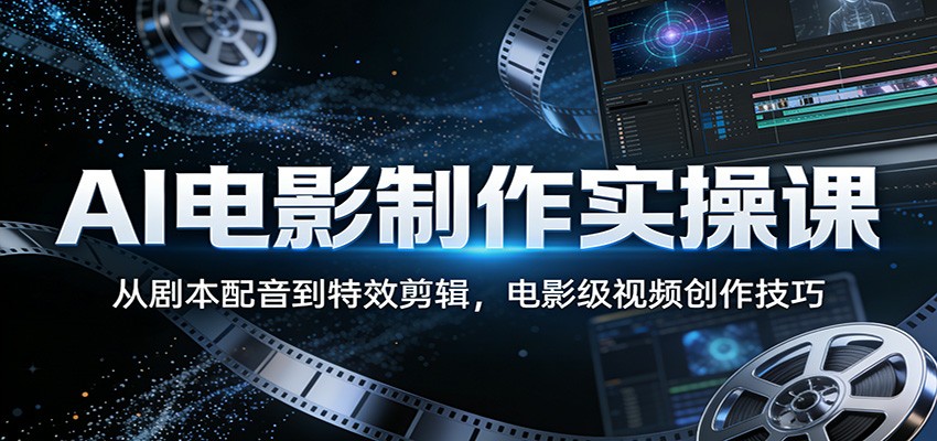 AI电影制作实操课：从剧本配音到特效剪辑，电影级视频创作技巧-沐沐云网创