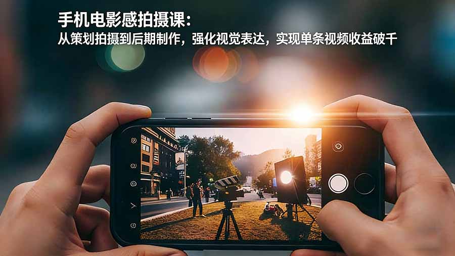 手机电影感拍摄课：从策划拍摄到后期制作，强化视觉表达，实现单条视频收益破千-小目标云网创