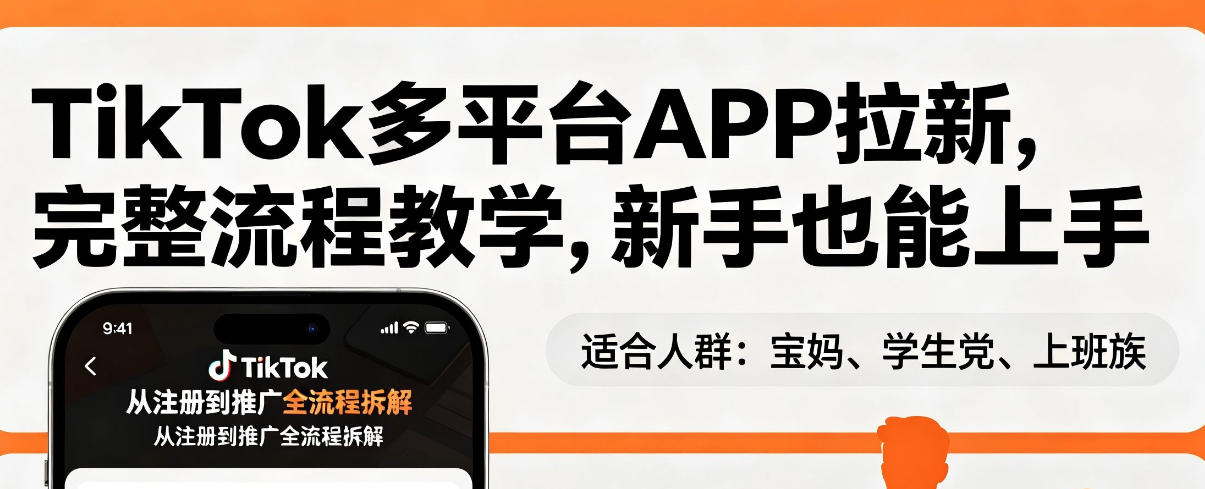 TikTok多平台APP拉新，完整流程教学，新手也能上手，轻松出海搞美金-小目标云网创