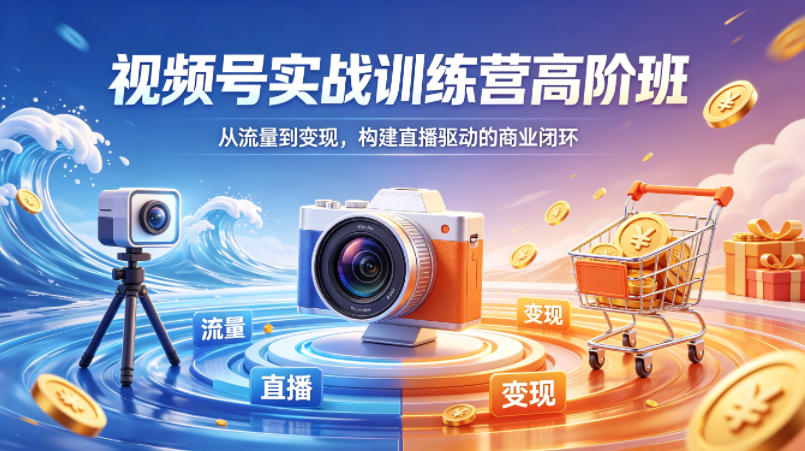 视频号实战训练营高阶班，从流量到变现，构建直播驱动的商业闭环(26年4月)-小目标云网创