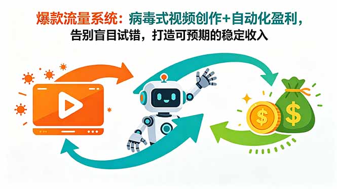 爆款流量系统:病毒式视频创作+自动化盈利,告别盲目试错,打造可预期的稳定收入-小目标云网创