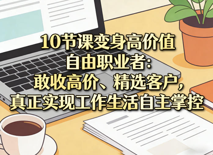 10节课变身高价值自由职业者：敢收高价、精选客户，真正实现工作生活自主掌控-小目标云网创