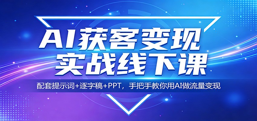 AI获客变现实战线下课：配套提示词+逐字稿+PPT，手把手教你用AI做流量变现-创富资源库云网创