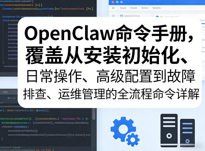 OpenClaw命令手册，覆盖从安装初始化、日常操作、高级配置到故障排查、运维管理的全流程命令详解-璞创优选云网创