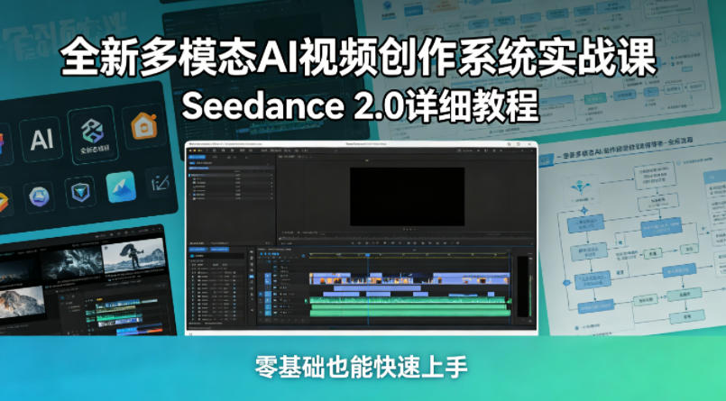 全新多模态AI视频创作系统实战课，Seedance 2.0详细教程，零基础也能快速上手-创富资源库云网创